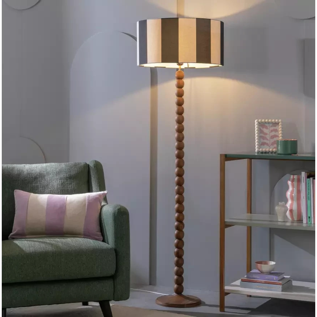 Bobbin Mango Wood Floor Lamp Base Walnut | Decorative Lighting Stand Bobbin Mango Wood Floor Lamp Base Walnut | Decorative Lighting Stand