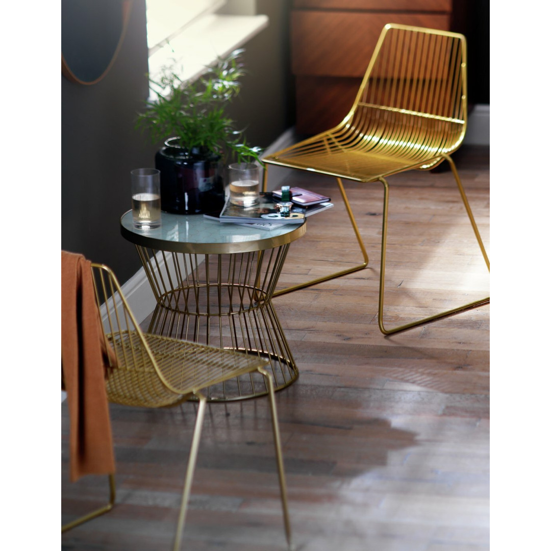 Huxley 2 Seater Metal Bistro Set - Brass Huxley 2 Seater Metal Bistro Set - Brass