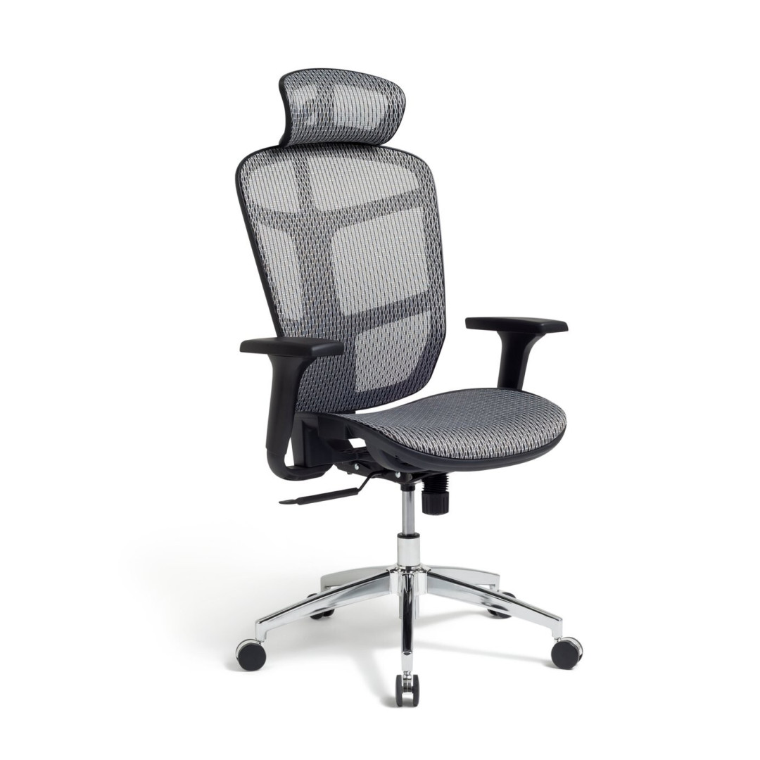Ergonomic Office Chair - Grey | Adjustable Swivel Computer Desk Seat Ergonomic Office Chair - Grey | Adjustable Swivel Computer Desk Seat