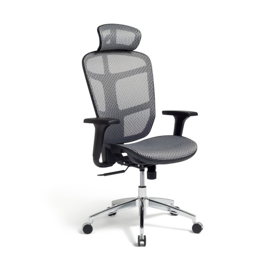 Ergonomic Office Chair - Grey | Adjustable Swivel Computer Desk Seat