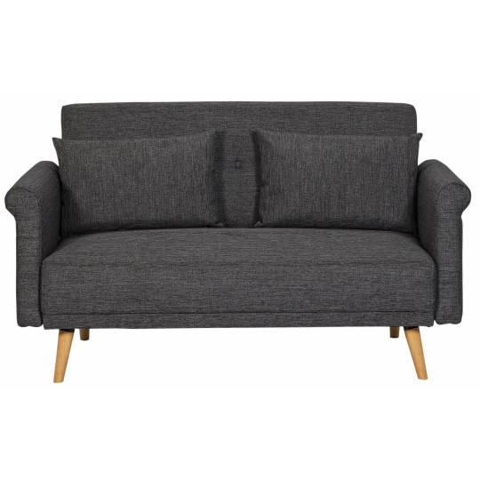 Evie 2 Seater Fabric Sofa in a Box - Charcoal| Compact Living Room Couch