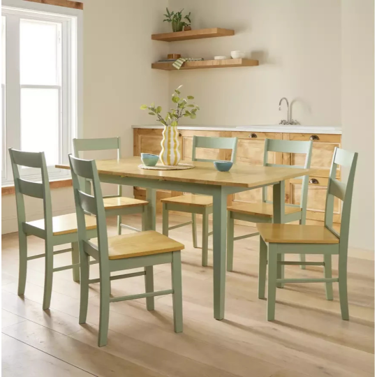 Home Chicago Extending 6 Seater Dining Table Green | Modern Dining Room Table