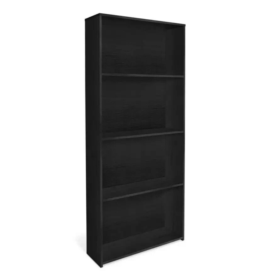 Malibu Wide Wood Effect Bookcase - Black Malibu Wide Wood Effect Bookcase - Black