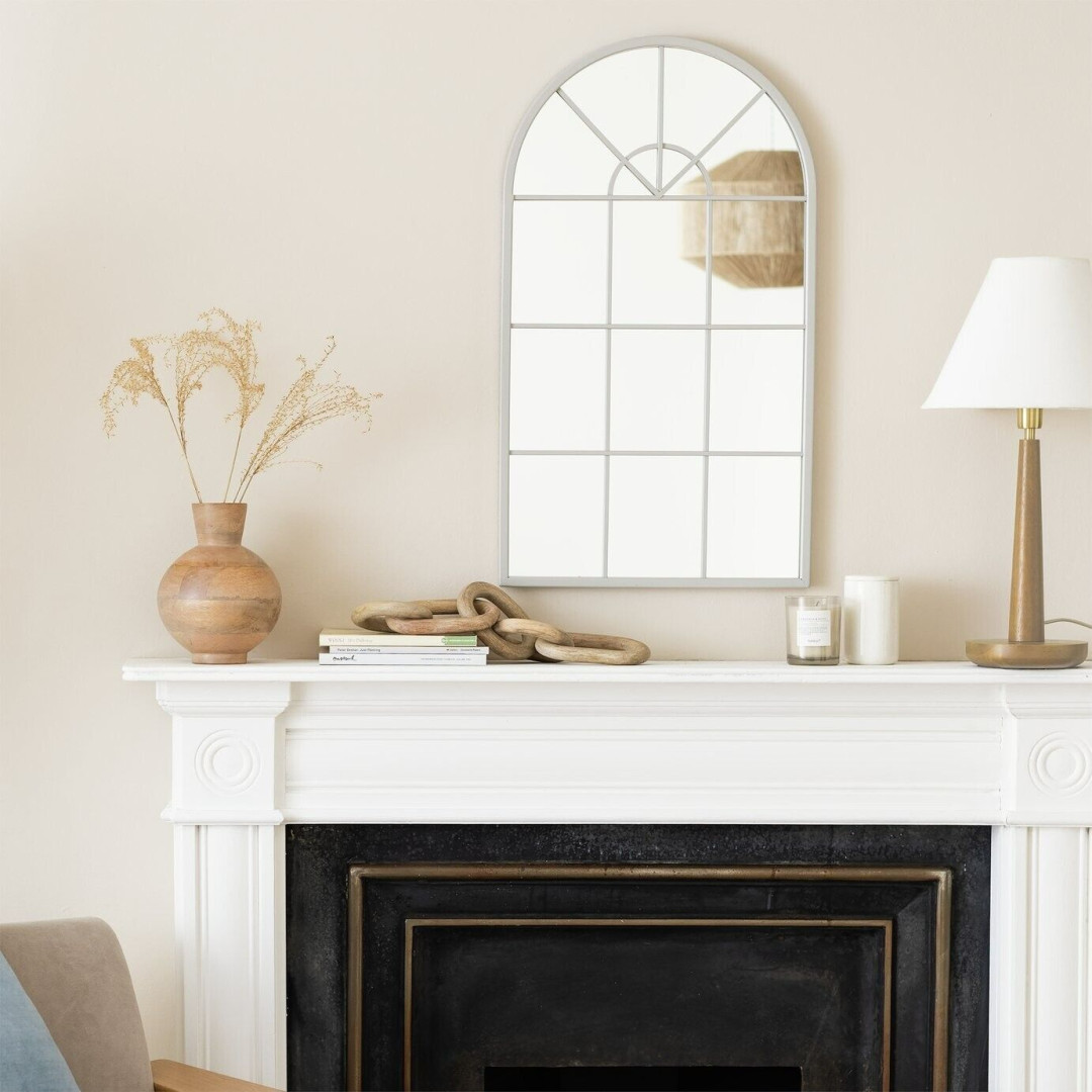 Arch Window Mirror - Grey - 70x40cm Arch Window Mirror - Grey - 70x40cm