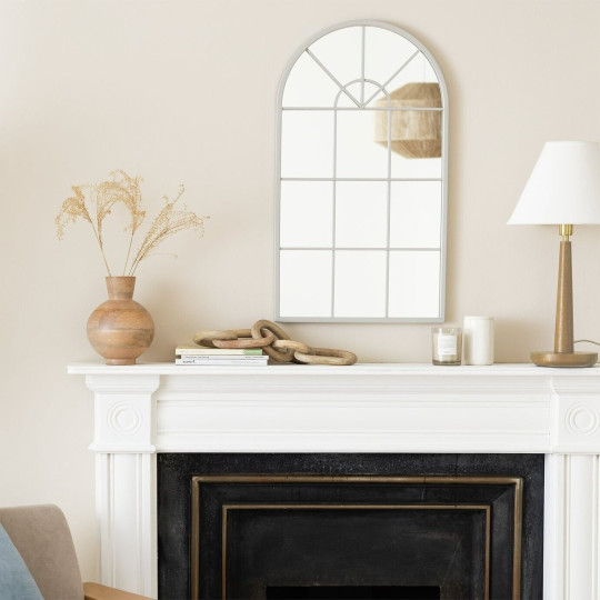  Arch Window Mirror - Grey - 70x40cm