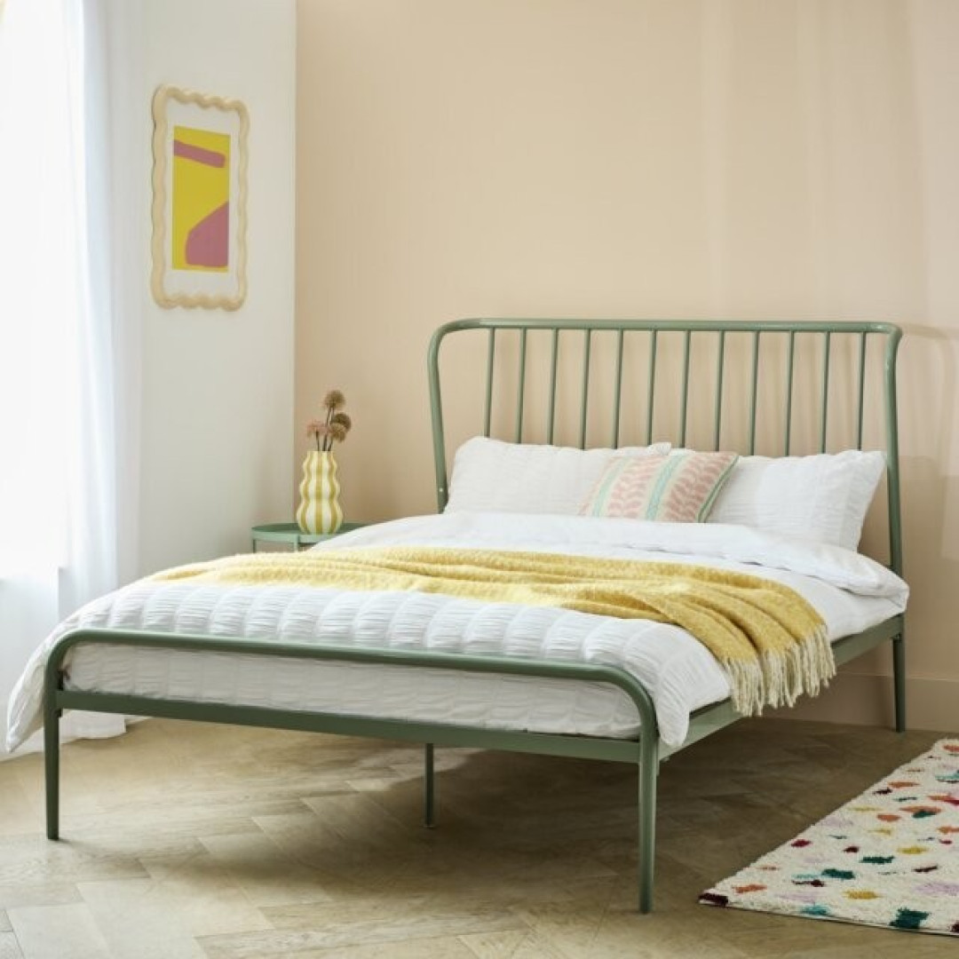 Kanso Small Double Metal Bed Frame Sage Green | Modern Bedroom Furniture Bed Kanso Small Double Metal Bed Frame Sage Green | Modern Bedroom Furniture Bed