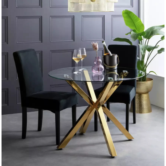 Home Alice 4 Seater Dining Table - Gold