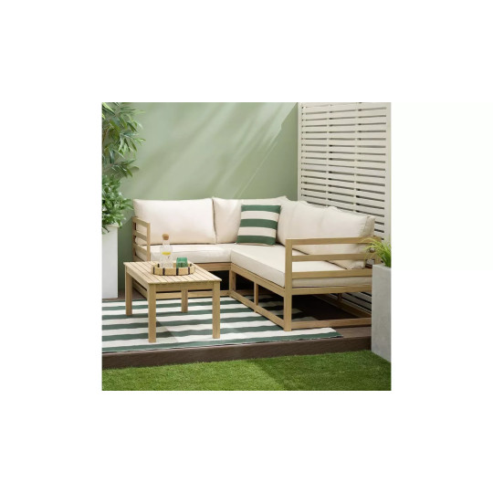 Evissa 5 Seater Wooden Garden Corner Sofa Set (B Grade)