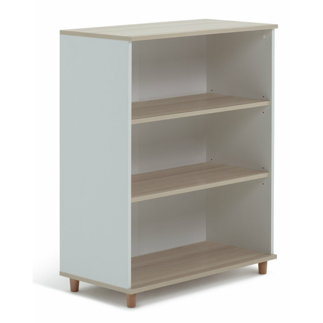 Kids Melby Deep Bookcase - White & Acacia Kids Melby Deep Bookcase - White & Acacia