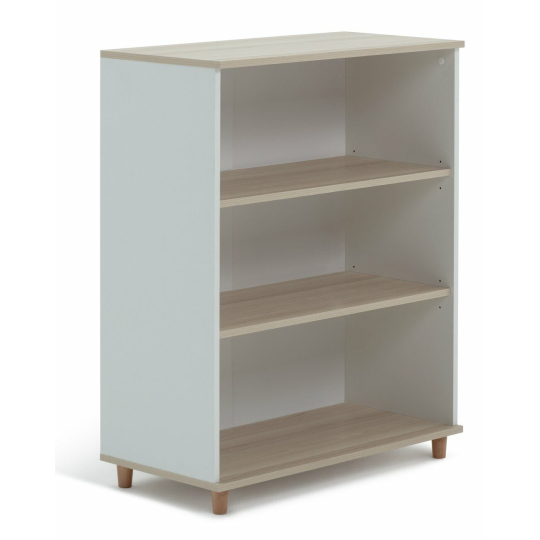 Kids Melby Deep Bookcase - White & Acacia