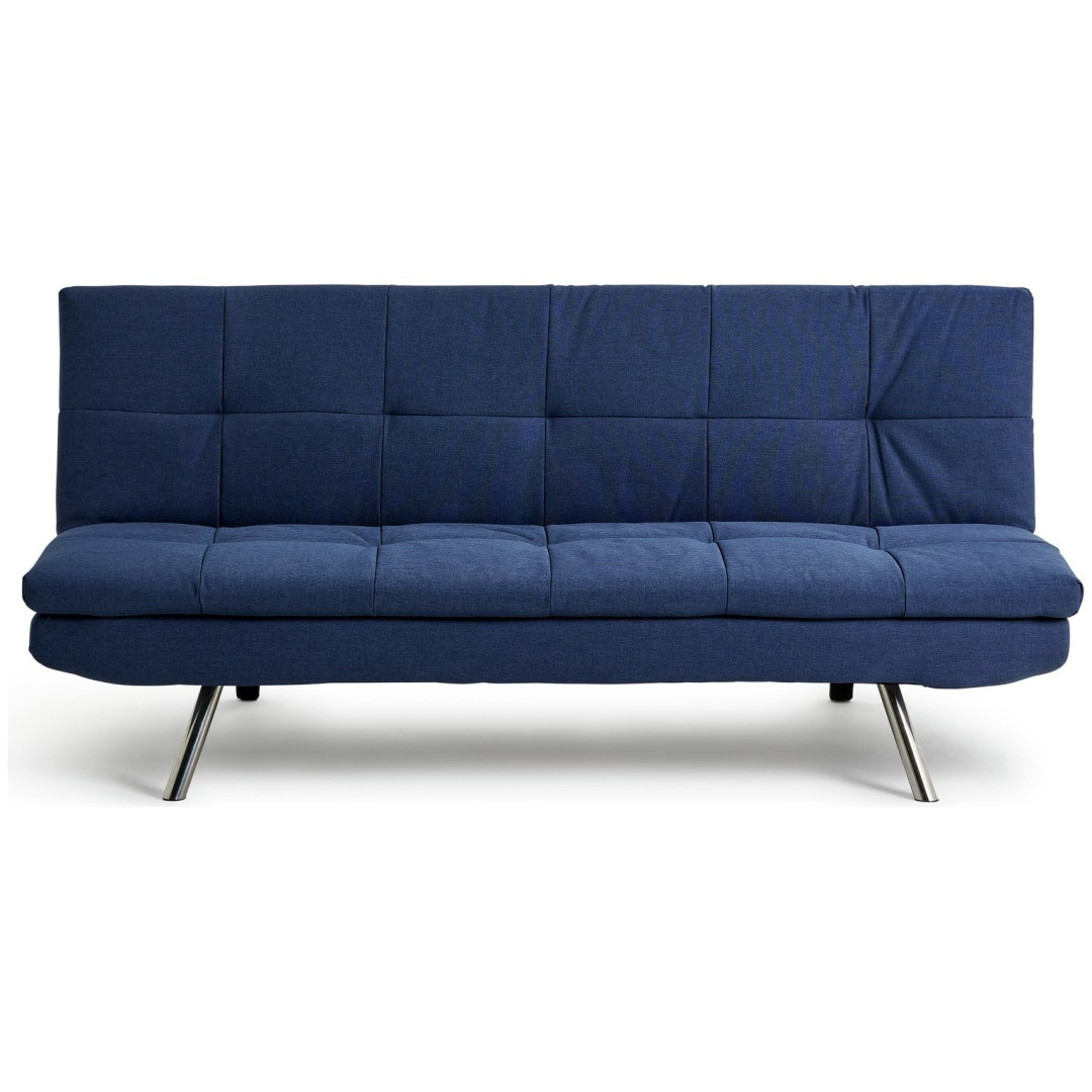 Nolan Fabric 3 Seater Clic Clac Sofa Bed-Denim Blue | Modern Guest Solution Nolan Fabric 3 Seater Clic Clac Sofa Bed-Denim Blue | Modern Guest Solution