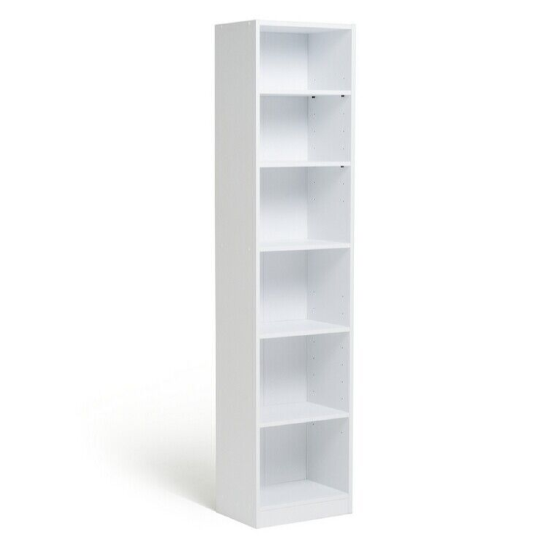 Home Maine Narrow Bookcase - White | Modern Storage Shelving Unit Living Room Home Maine Narrow Bookcase - White | Modern Storage Shelving Unit Living Room