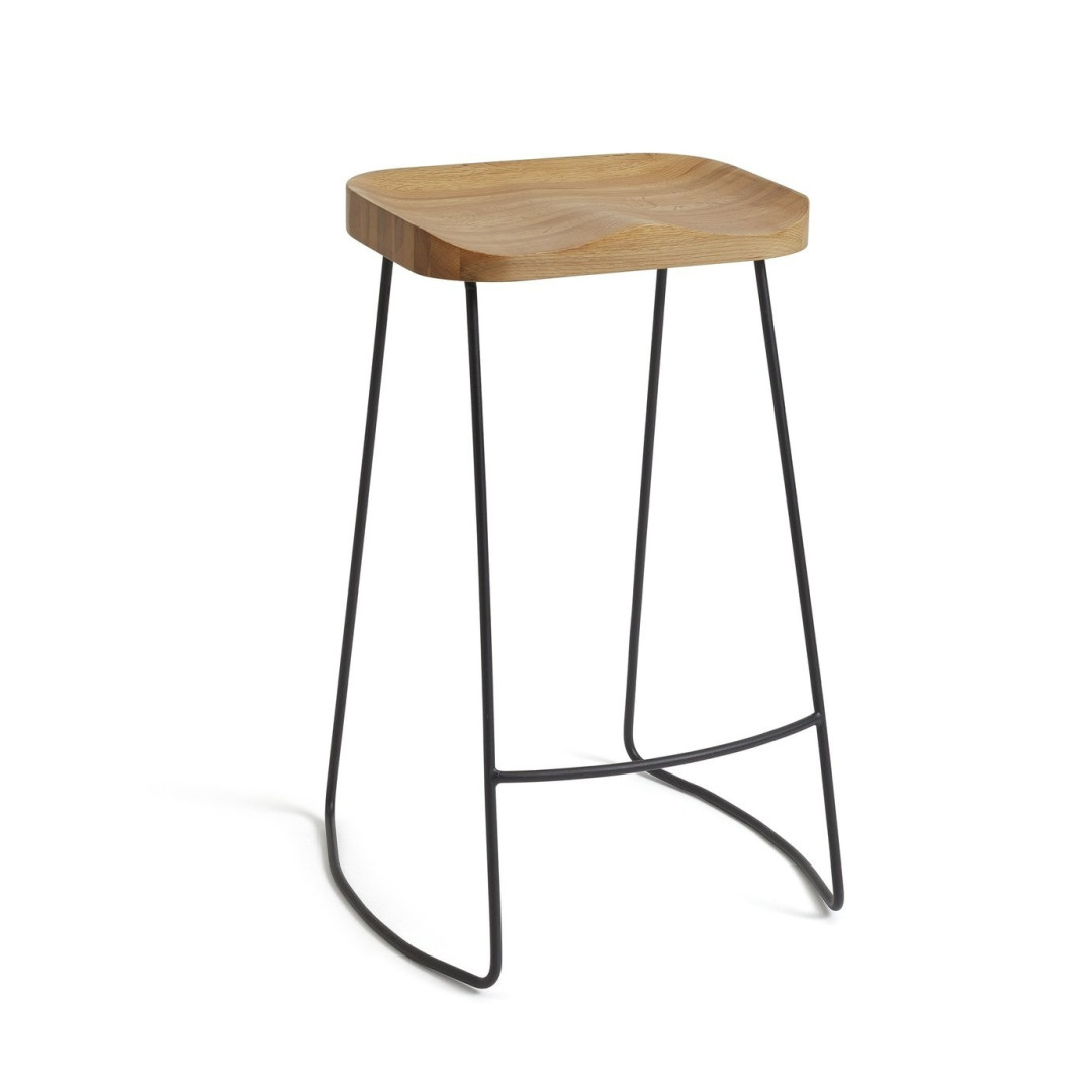 Arte Metal Bar Stool - Oak | Contemporary High Chair for Bar or Island Arte Metal Bar Stool - Oak | Contemporary High Chair for Bar or Island