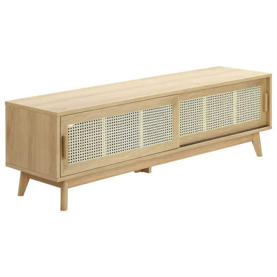 Java 2 Door TV Unit - Oak | Oak Effect TV Stand Cabinet Media Storage Unit