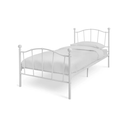 Fleur Single Metal Bed Frame - White | Modern Vintage Style Bedroom Furniture