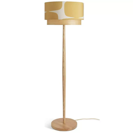 Scion Lohko Floor Lamp | Modern Standing Light Retro Patterned Shade