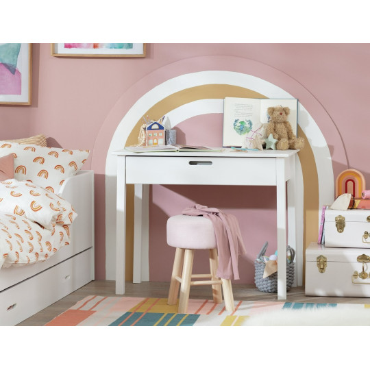 Kids Rico 1 Drawer Desk - White | Study Table Bedroom Furniture