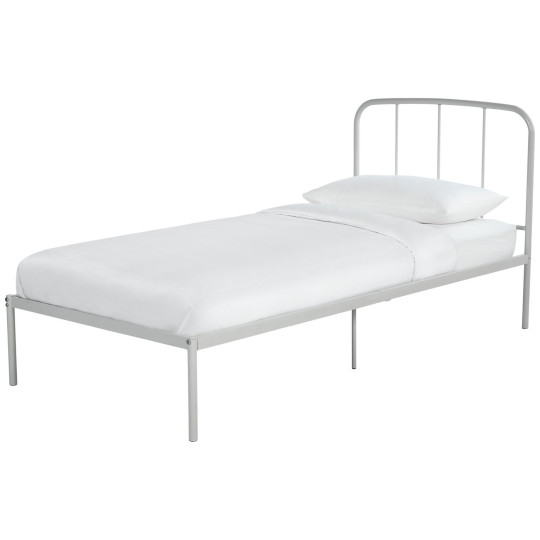 Freja Single Metal Bed Frame - Silver | Modern Strong Bedstead Bedroom Furniture