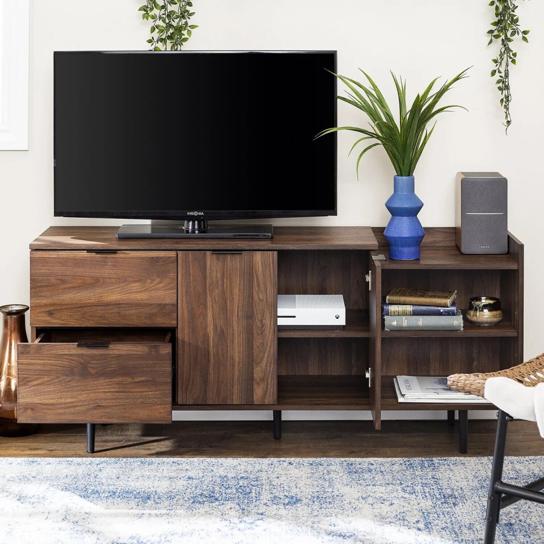 Walker Edison Lincoln Console TV unit - Walnut Walker Edison Lincoln Console TV unit - Walnut