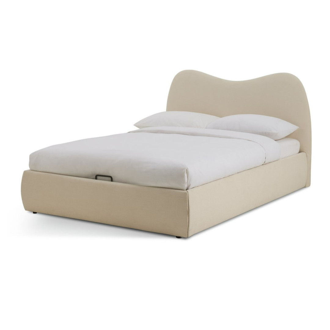 Orton Double Fabric End Lift Ottoman Bed - Natural | Cozy Room Interior Orton Double Fabric End Lift Ottoman Bed - Natural | Cozy Room Interior