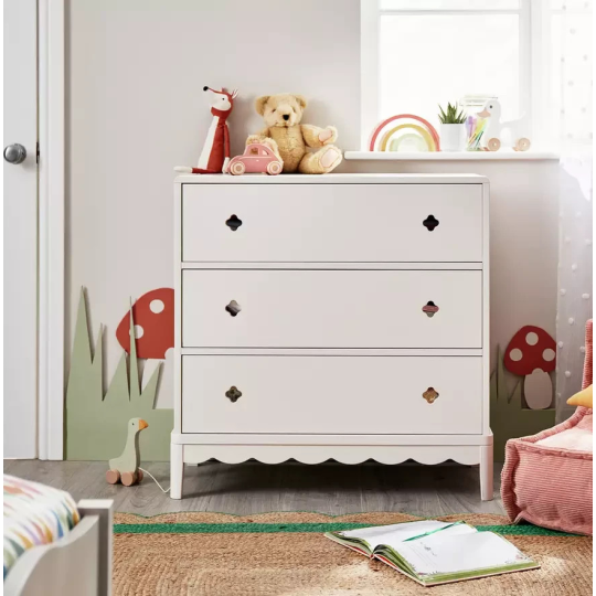 Serena 3 Drawer Chest of Drawers Ivory | Children's Bedroom Storage Furniture