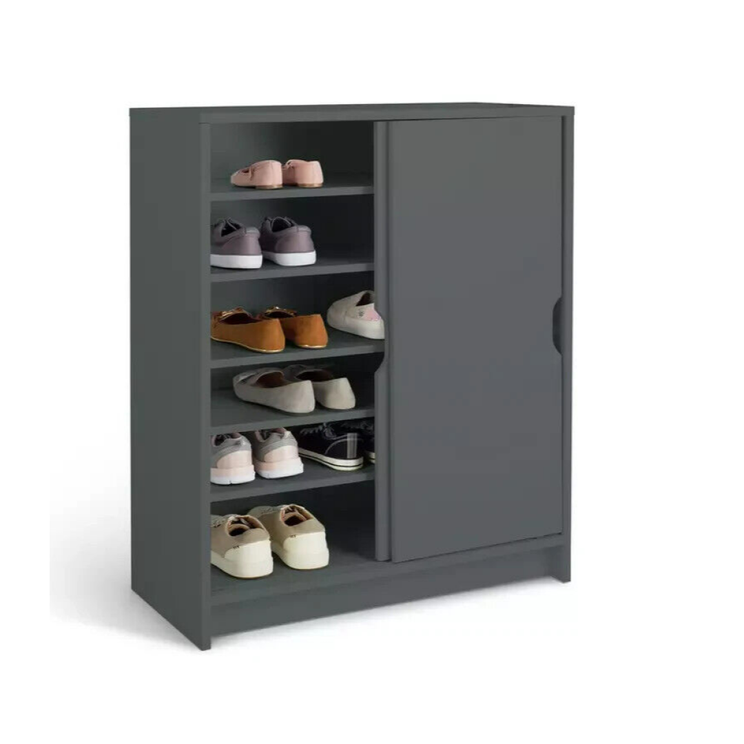 Home Chloe 2 Door Shoe Storage Cabinet - Grey | Grey Hallway Shoe Cupboard Unit Home Chloe 2 Door Shoe Storage Cabinet - Grey | Grey Hallway Shoe Cupboard Unit