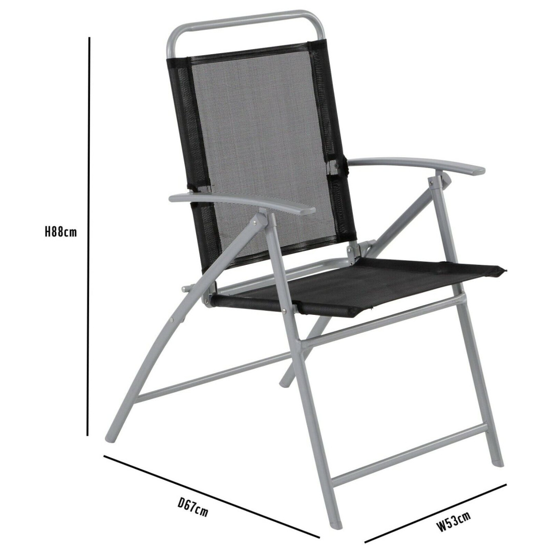 Pacific 6 Patio Garden Outdoor Chairs - Black & Silver (6 CHAIRS TOTAL) Pacific 6 Patio Garden Outdoor Chairs - Black & Silver (6 CHAIRS TOTAL)