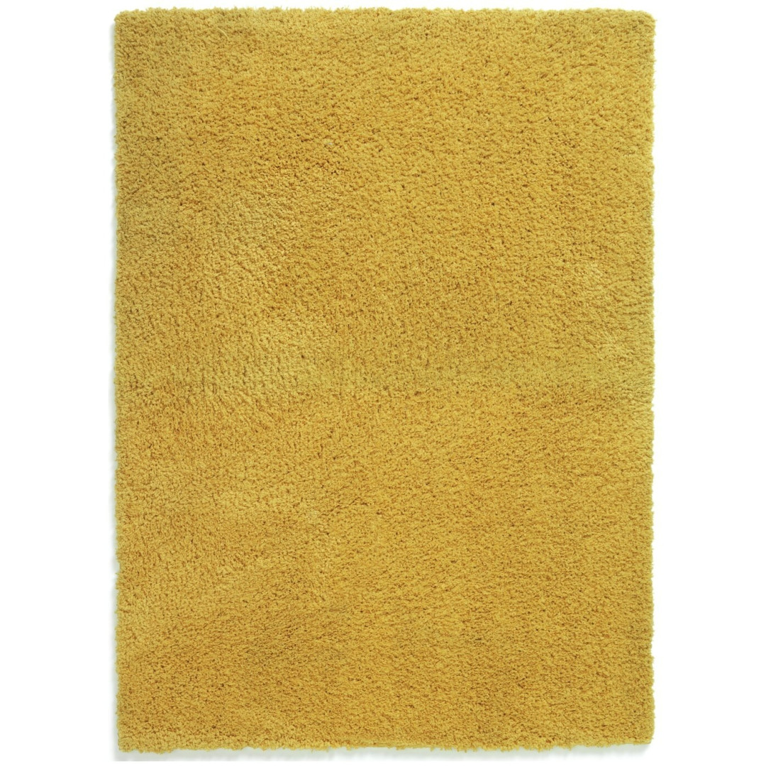 Recycled Plain Cosy Shaggy Rug - 200x290cm - Mustard | Soft Carpet Recycled Plain Cosy Shaggy Rug - 200x290cm - Mustard | Soft Carpet