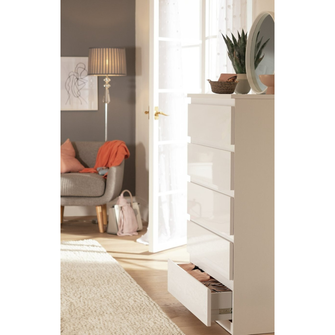 Home Jenson 5 Drawer Chest - Matte White Home Jenson 5 Drawer Chest - Matte White