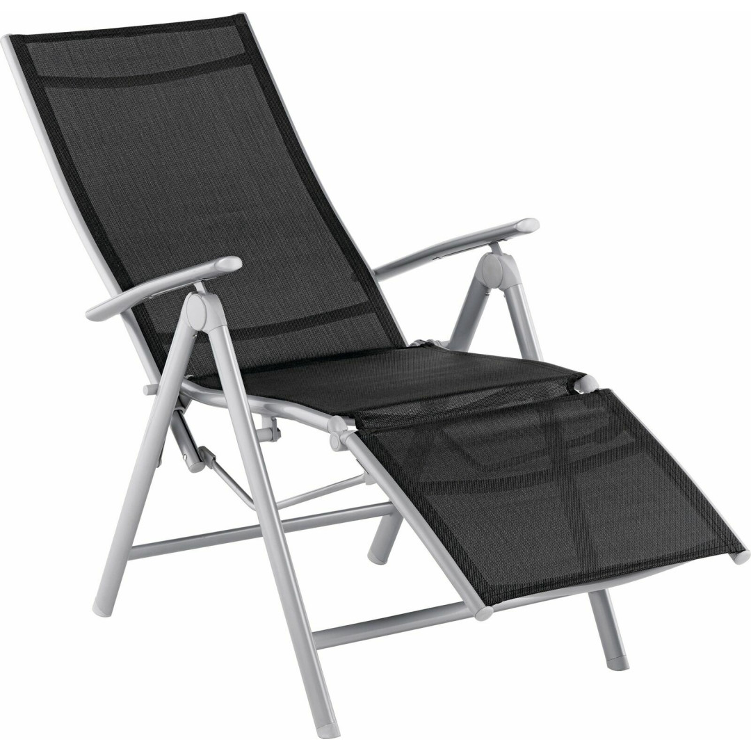 Home Malibu Folding Recliner Garden Chair Black | Outdoor Patio Relaxing Lounger Home Malibu Folding Recliner Garden Chair Black | Outdoor Patio Relaxing Lounger
