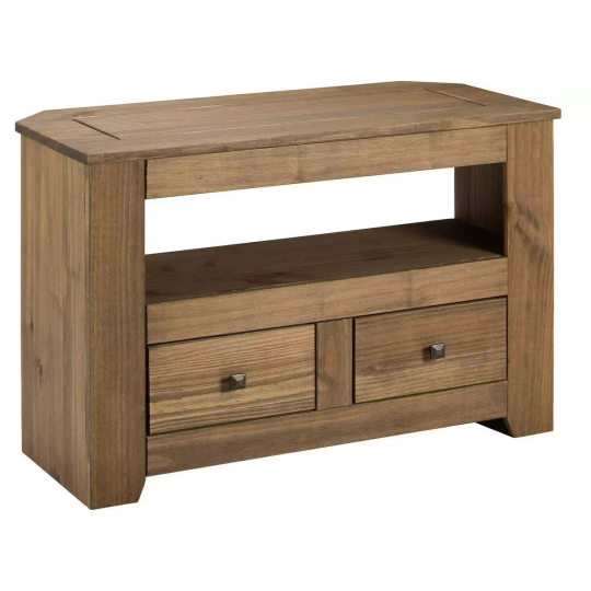 Amersham 2 Drawer TV Unit - Dark Pine | Wooden Media Stand Cabinet Living Room