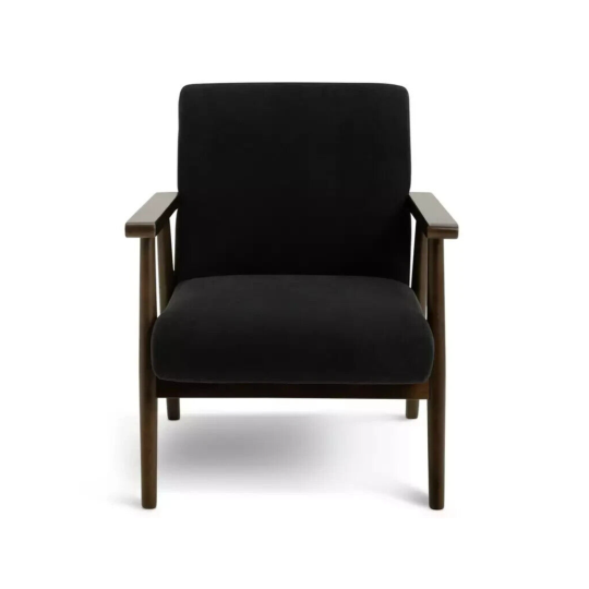 Watson Self Assembly Wood Accent Chair -Dark Grey
