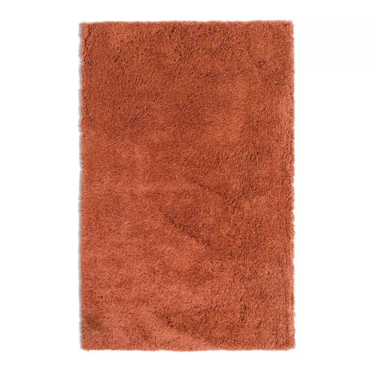 Noodle Shaggy Plain Rug - Terracotta - 160x230cm | Soft Textured Carpet