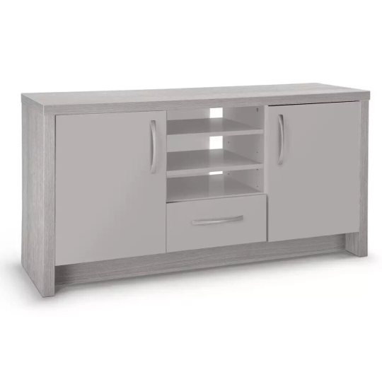 Venice 2 Door 1 Drawer Low Sideboard - Grey | Modern Storage Cabinet Living Room