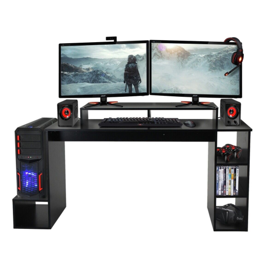 Home Gaming Desk - Black | Computer Study Table PC Workstation Office Furniture