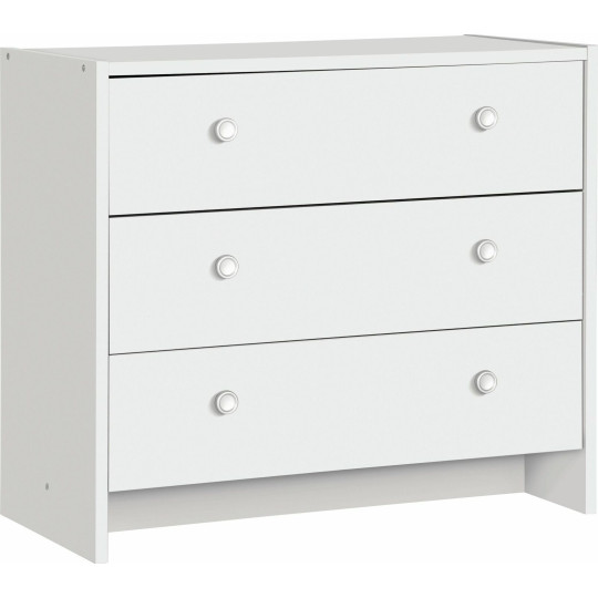Seville 3 Drawer Chest - White | Bedroom Storage Unit for Clothes & Accessories