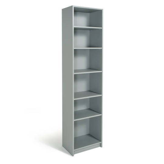 Home Maine Narrow Bookcase - Grey | Modern Storage Shelving Unit Living Room