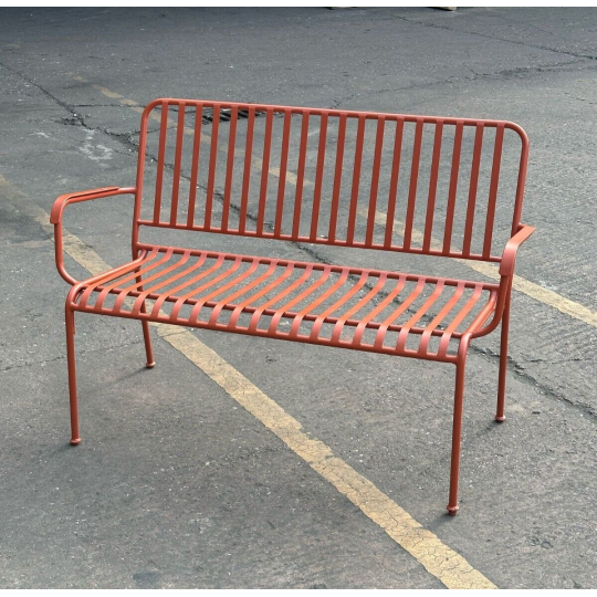 Indu 2 Seater Metal Garden Bench - Red (S)