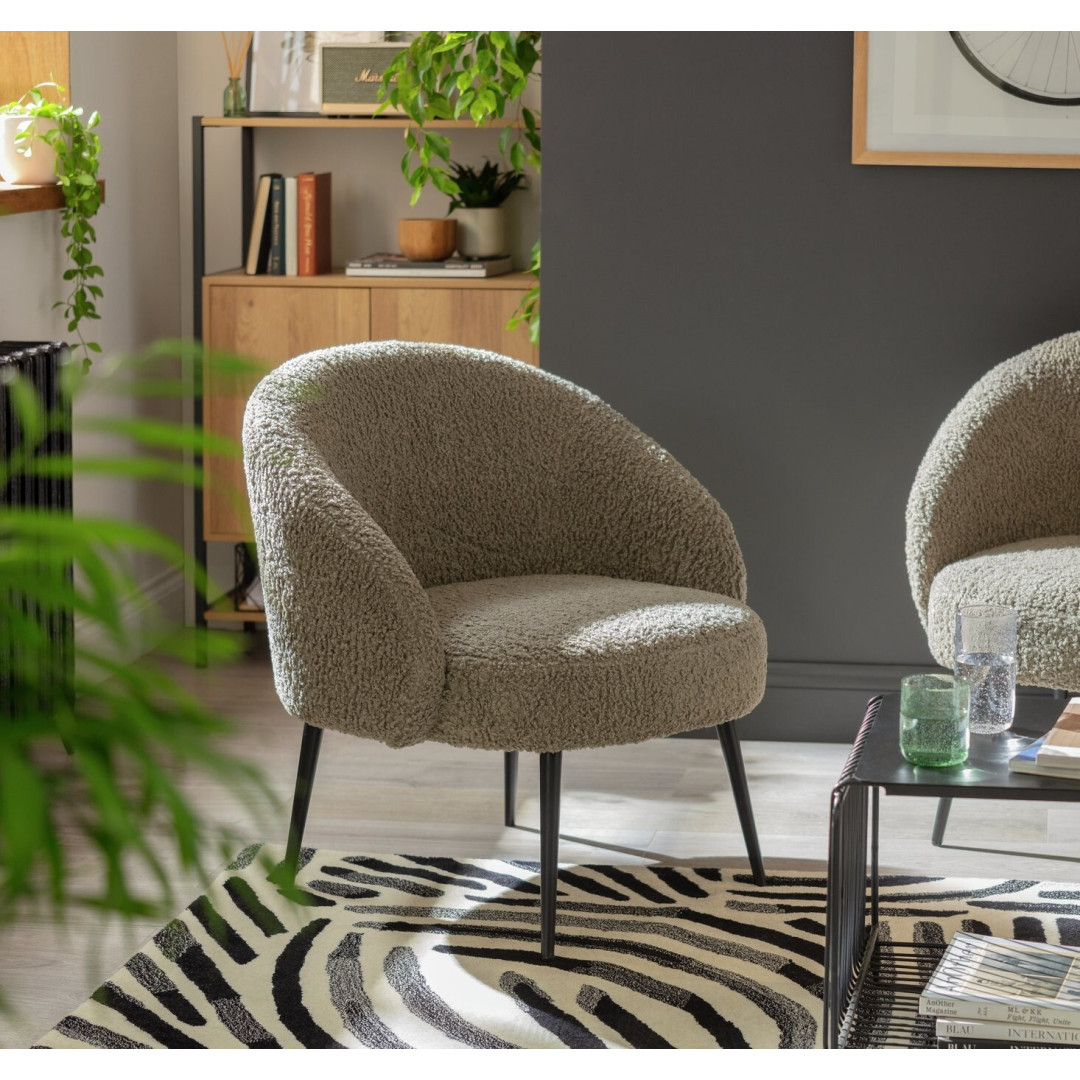 Ash Boucle Accent Chair - Cream Ash Boucle Accent Chair - Cream