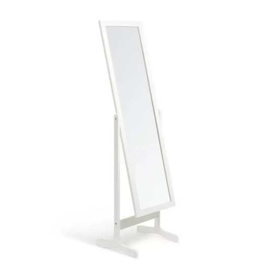 Full Length Wooden Cheval Mirror - White | Standing Bedroom Dressing Mirror