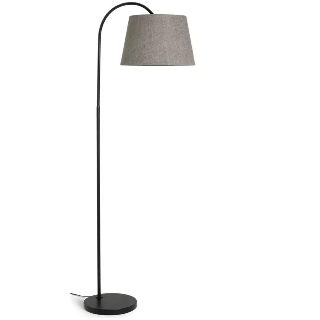 Arc Floor Lamp - Matte Black & Grey | Modern Standing Light Living Room Arc Floor Lamp - Matte Black & Grey | Modern Standing Light Living Room