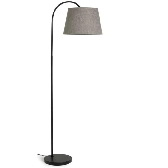 Arc Floor Lamp - Matte Black & Grey | Modern Standing Light Living Room