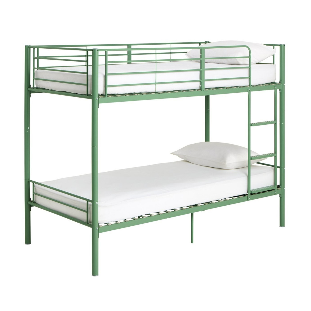 Home Mason Single Metal Bunk Bed - Sage Green | Small room bunk bed Home Mason Single Metal Bunk Bed - Sage Green | Small room bunk bed