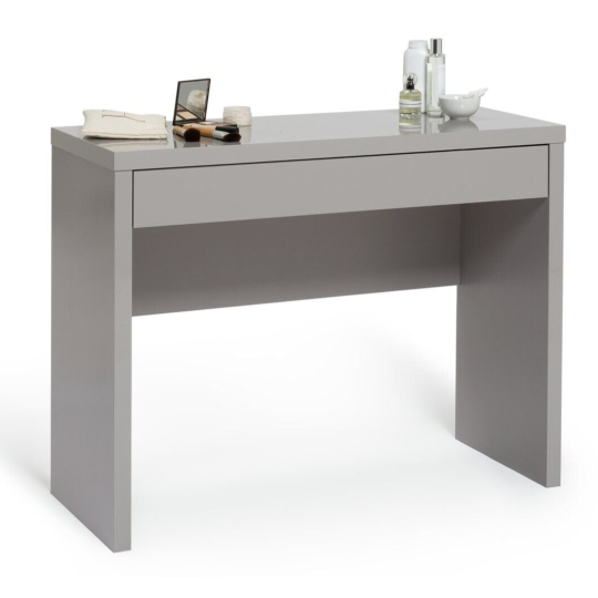 Jenson Grey Gloss Dressing Table Desk – Modern Hollow ( B Grade 29716 )