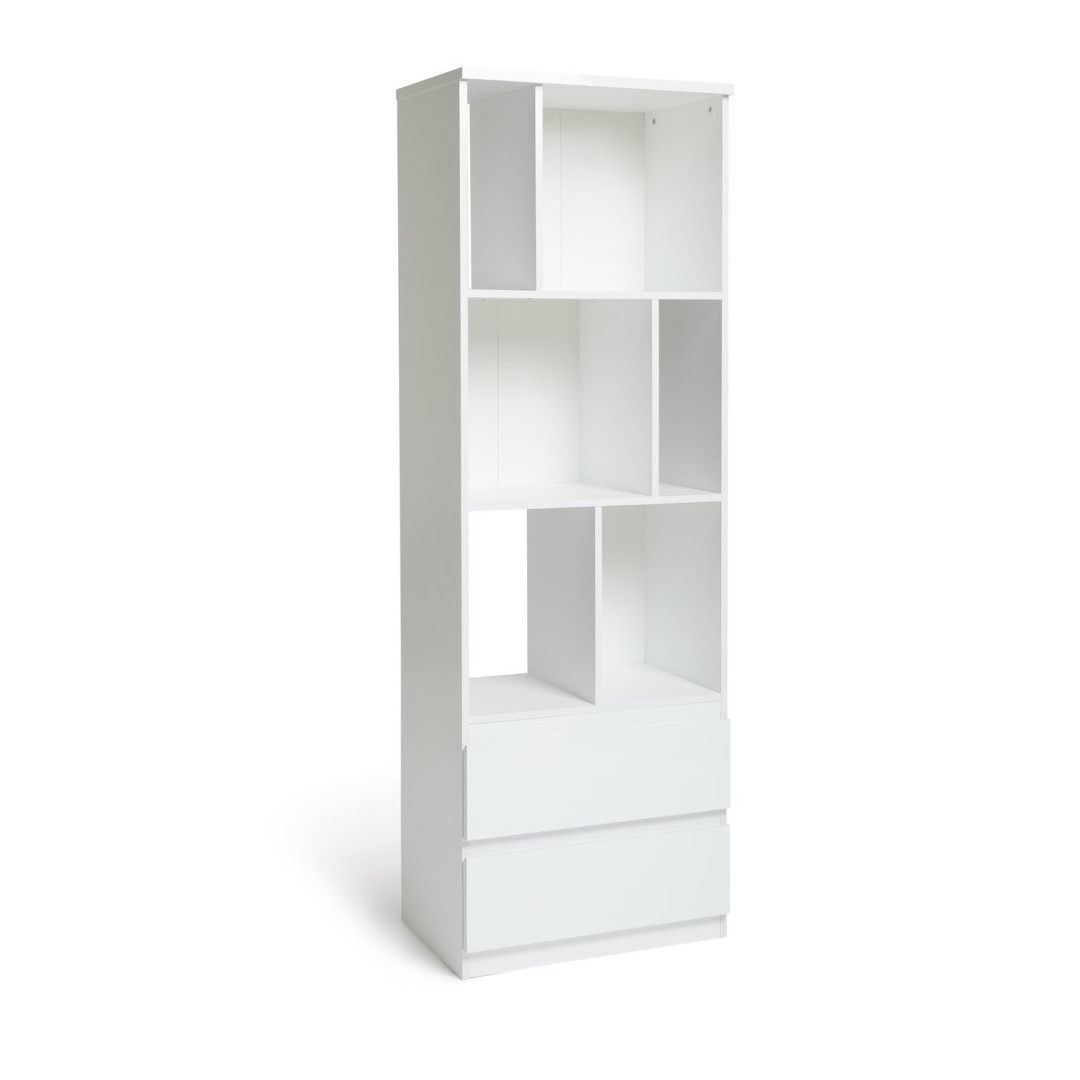 Home Jenson Narrow Bookcase - White Gloss | Slim Home Storage Home Jenson Narrow Bookcase - White Gloss | Slim Home Storage