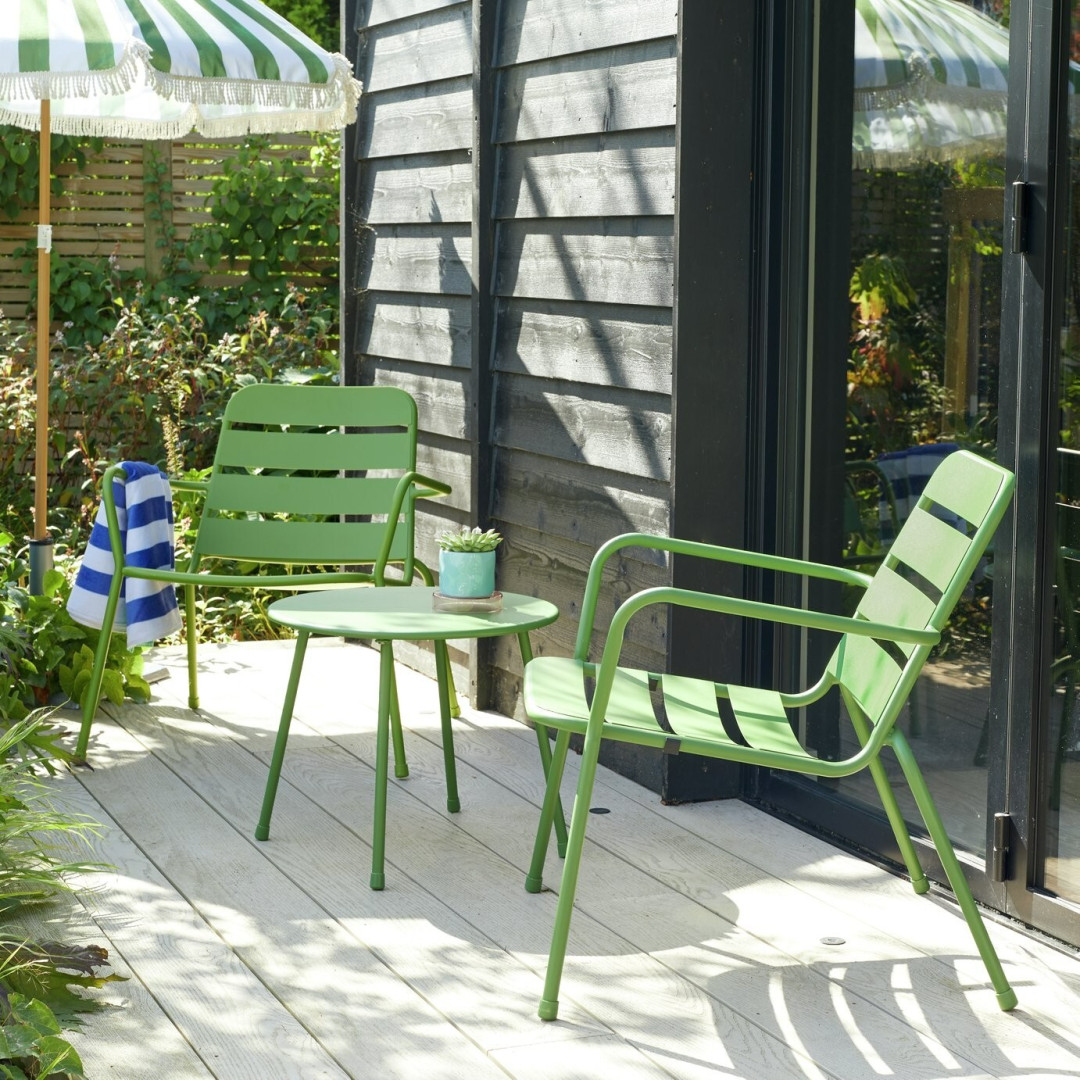 Annika 2 Seater Metal Garden Bistro Set - Green Annika 2 Seater Metal Garden Bistro Set - Green