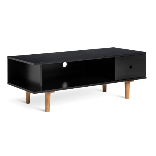 Cato 1 Drawer TV Unit - Black | Modern TV Stand Cabinet