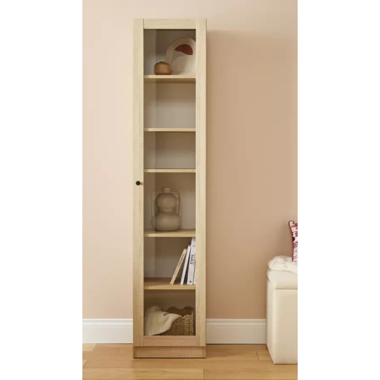 Carla 1 Door Display Cabinet - Oak (B Grade)