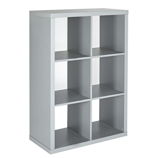 Squares Plus 6 Cube Storage Unit - Grey|Organiser Shelf for Living Room