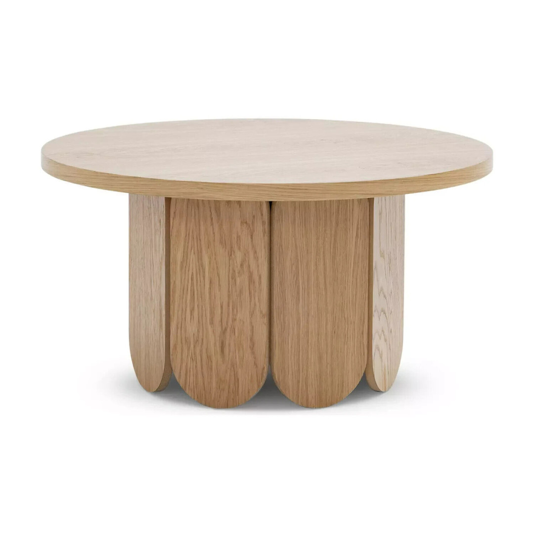 Flora Round Coffee Table - Oak | Modern Living Room Table with Storage S Flora Round Coffee Table - Oak | Modern Living Room Table with Storage S